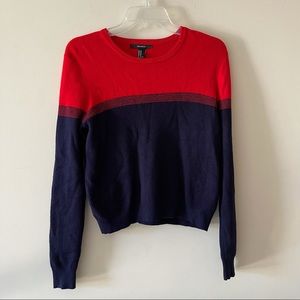 Forever 21 Colorblock Rib-knit Crewneck Sweater